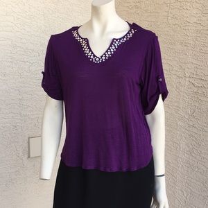 Purple Jewel Encrusted Blouse